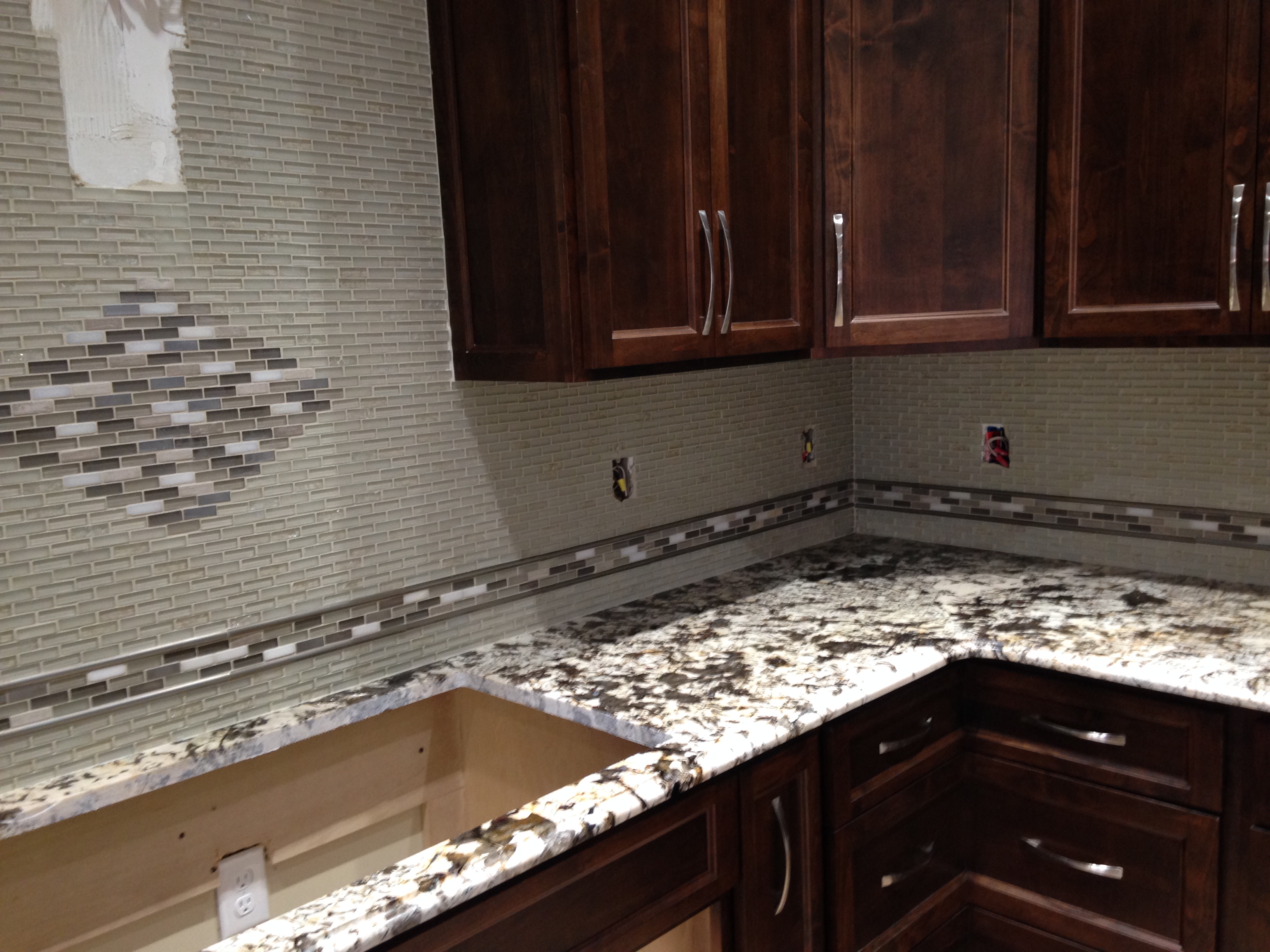Kitchen tile installation